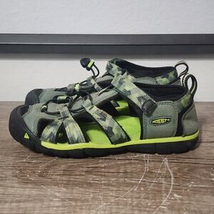 Keen Seacamp CNX Youth Outdoor Hiking Water Sandals Shoes Size 4 Green